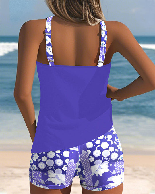 Sabrina | Zweiteiliger Badeanzug mit bequemem Sitz und blumigem Strandstil
