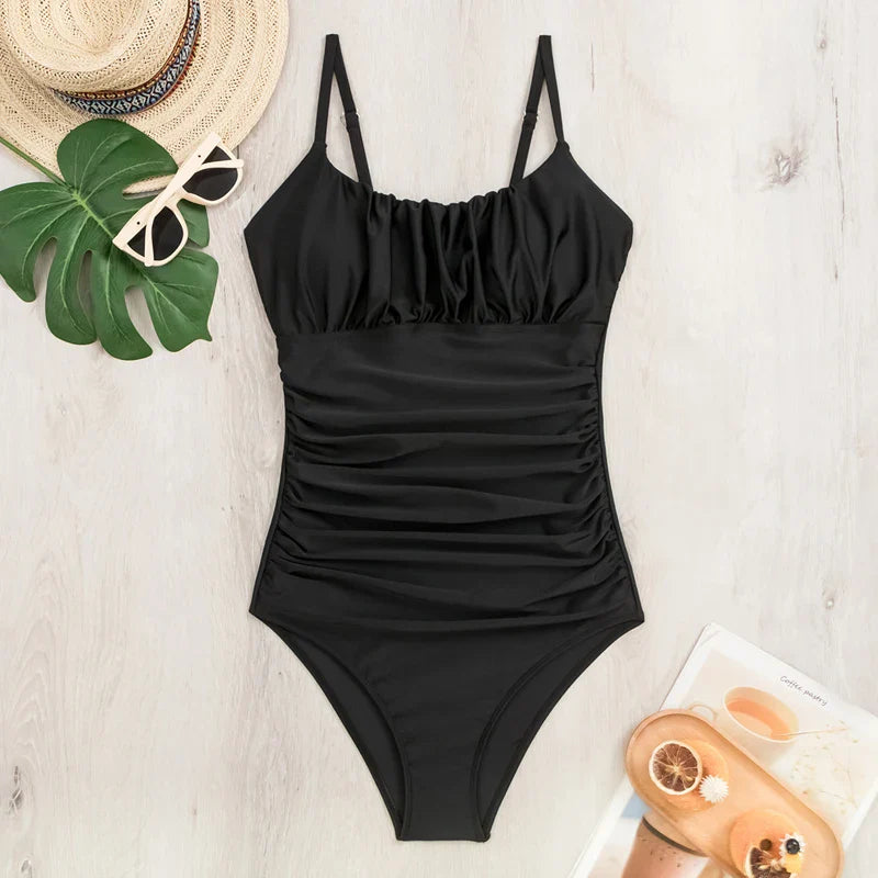 Leona | Dein eleganter Bauch-Weg-Monokini in Schwarz